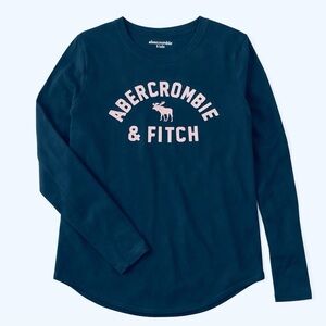 Abercrombie & Fitch Kids Navy Blue Long Sleeve Shirt